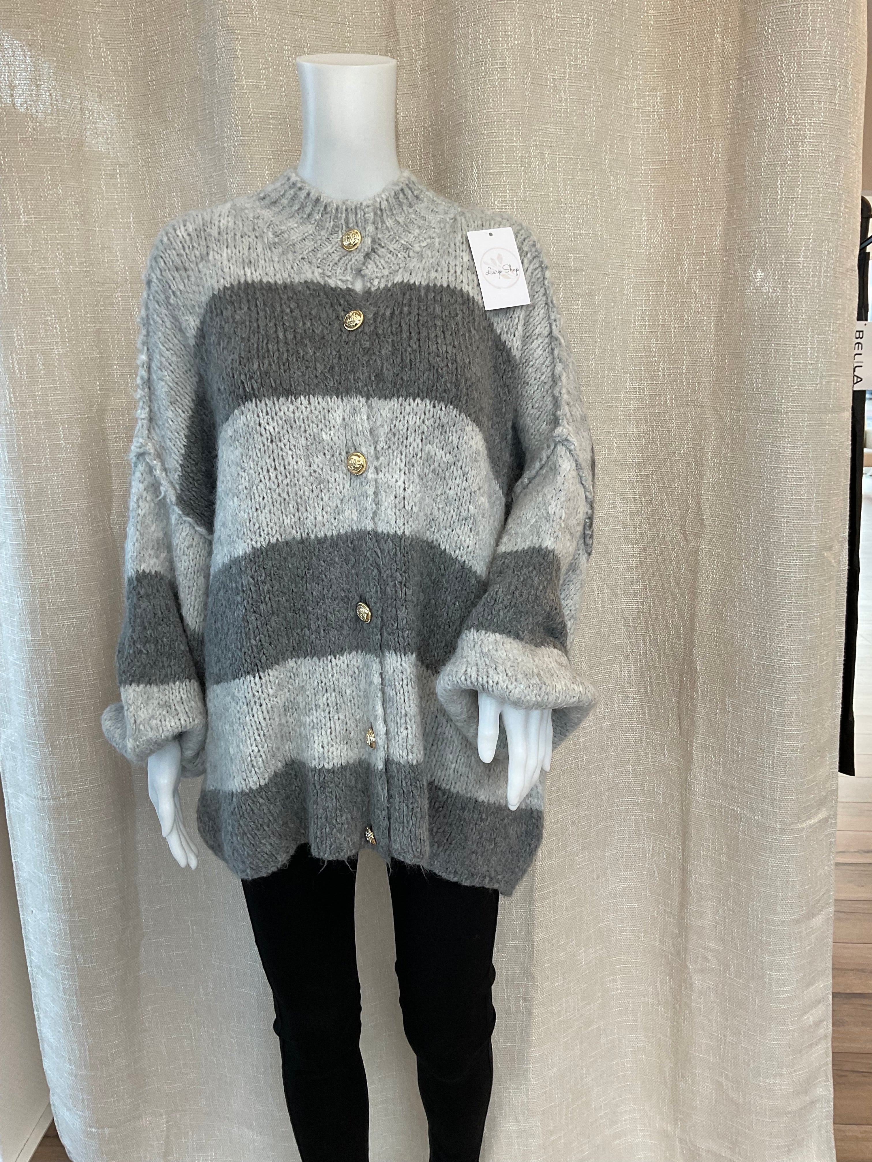Oversize Cardigan gestreift
