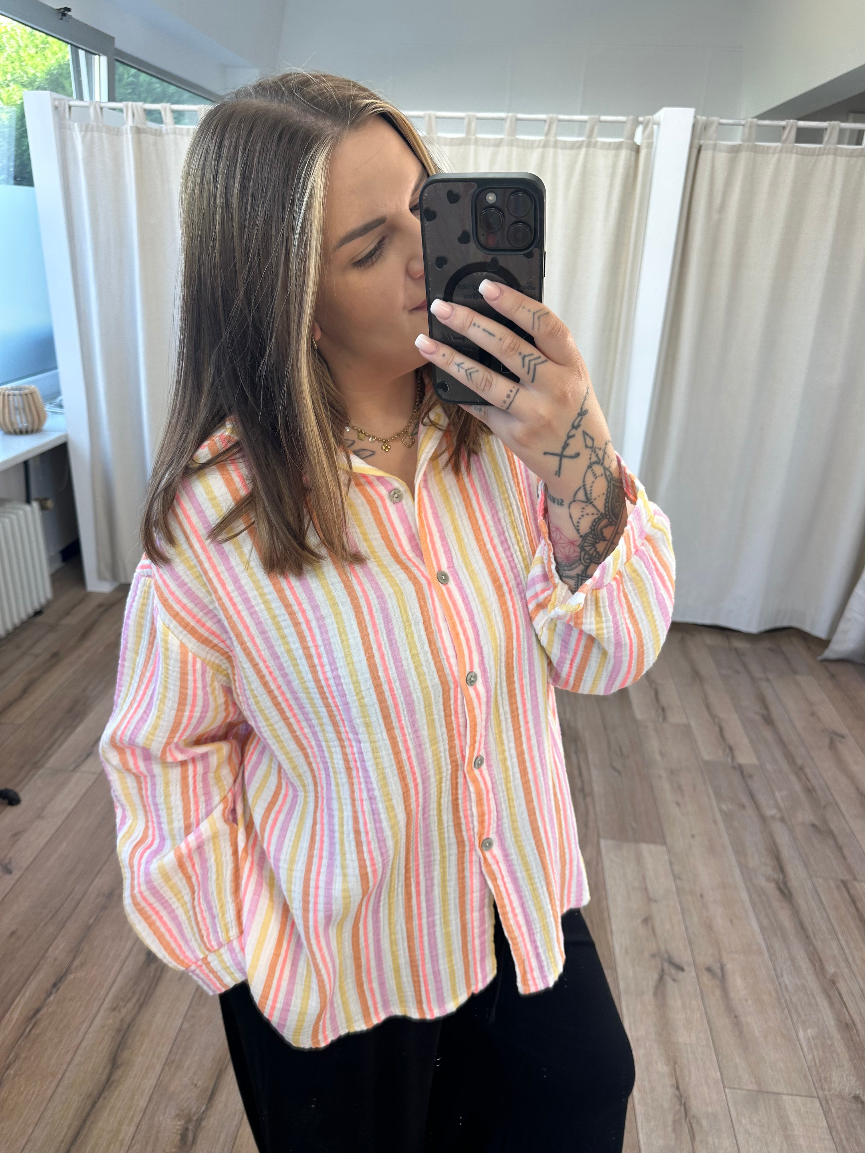 Musselinbluse Pastell