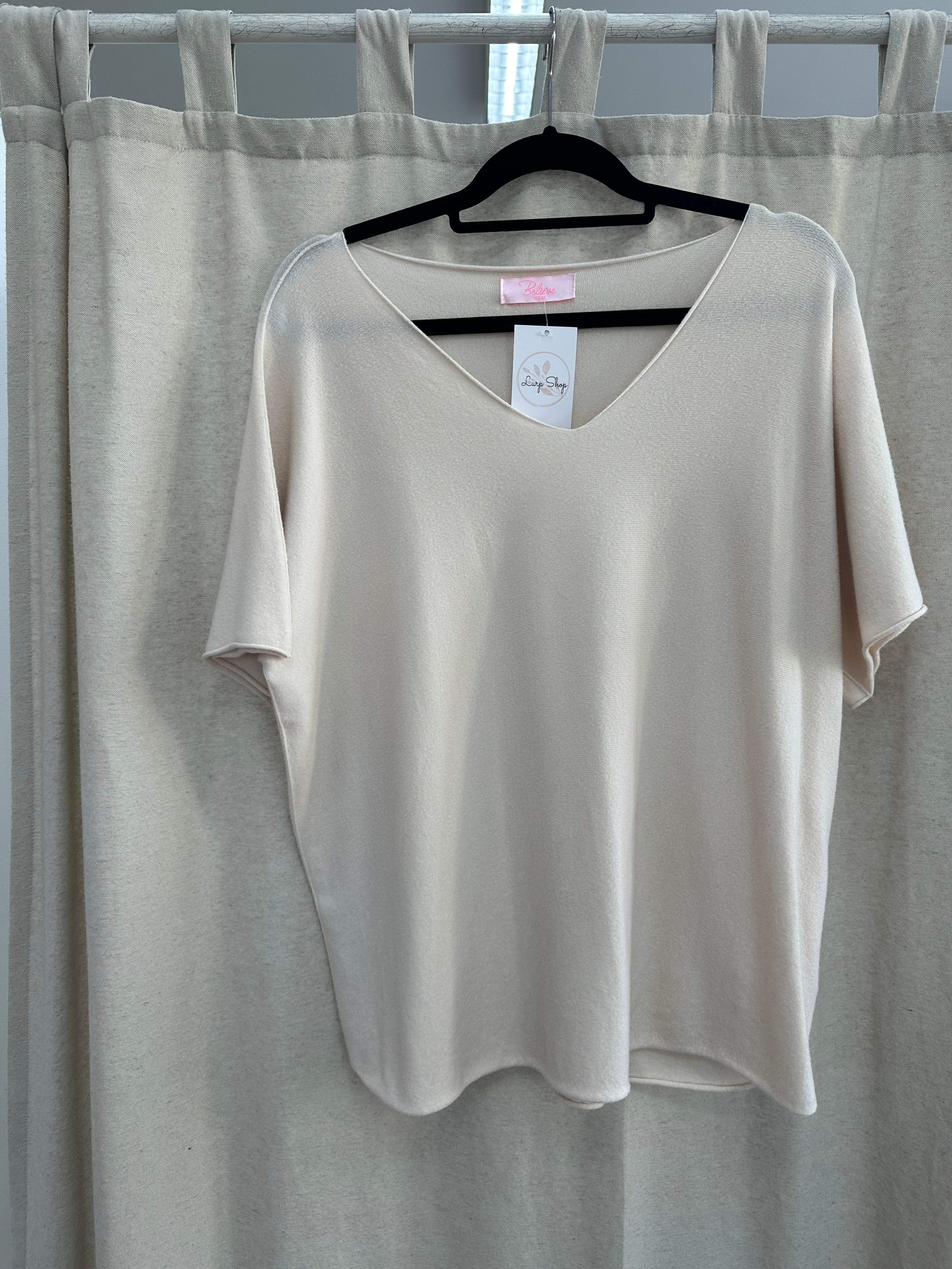 Basic Strickshirt V- Ausschnitt