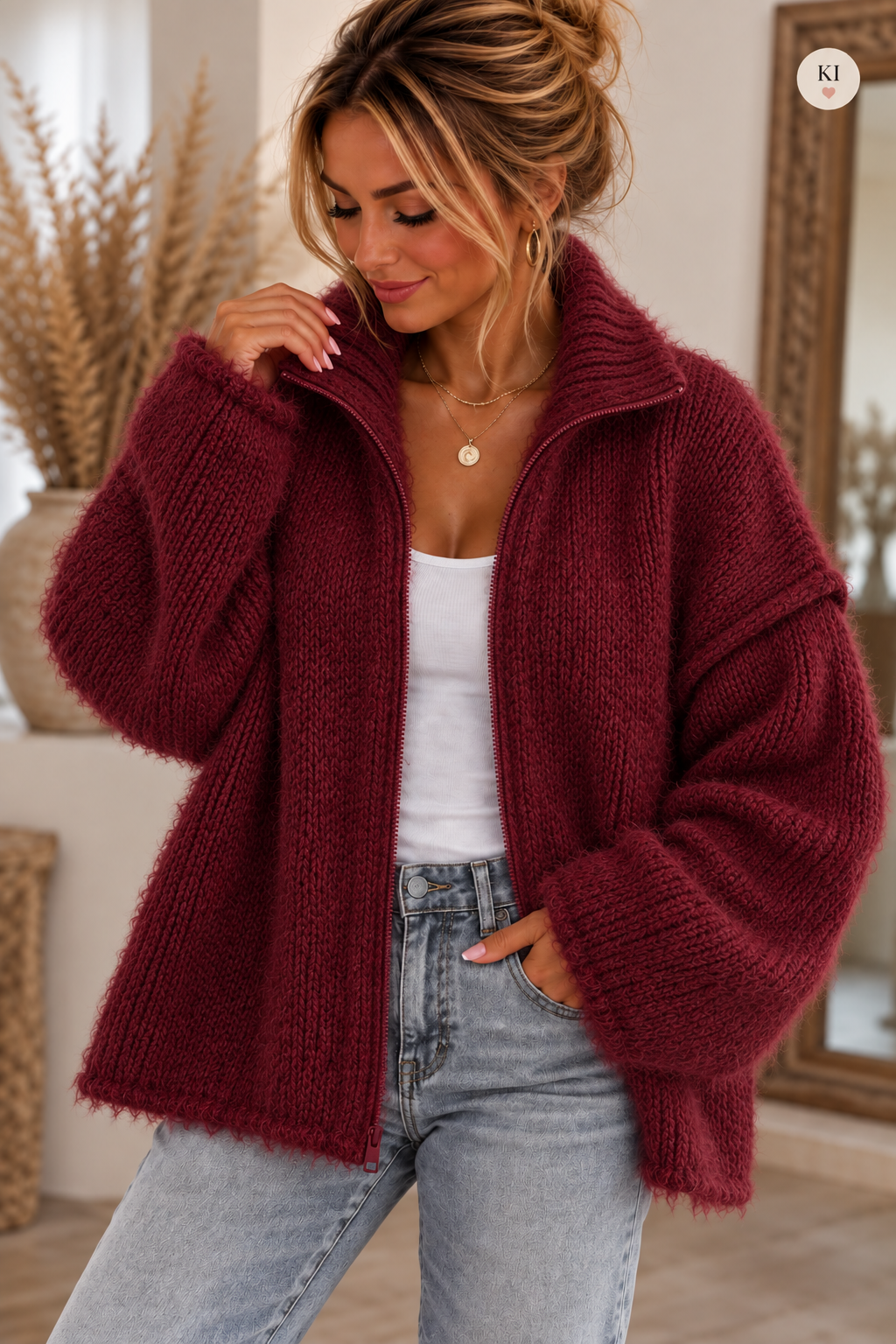 Zipper Cardigan Amber