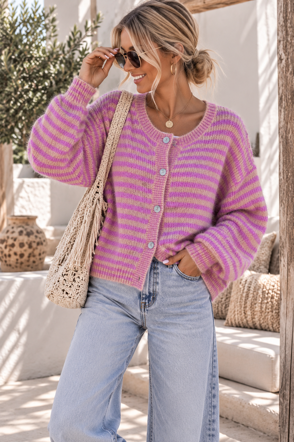 Streifen cardigan