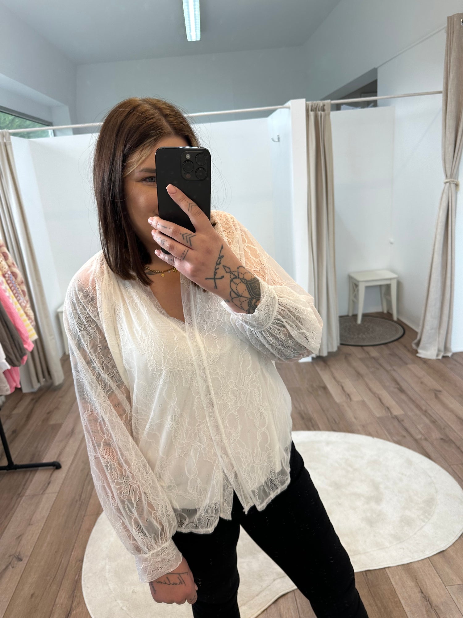 Spitzenmesh Bluse