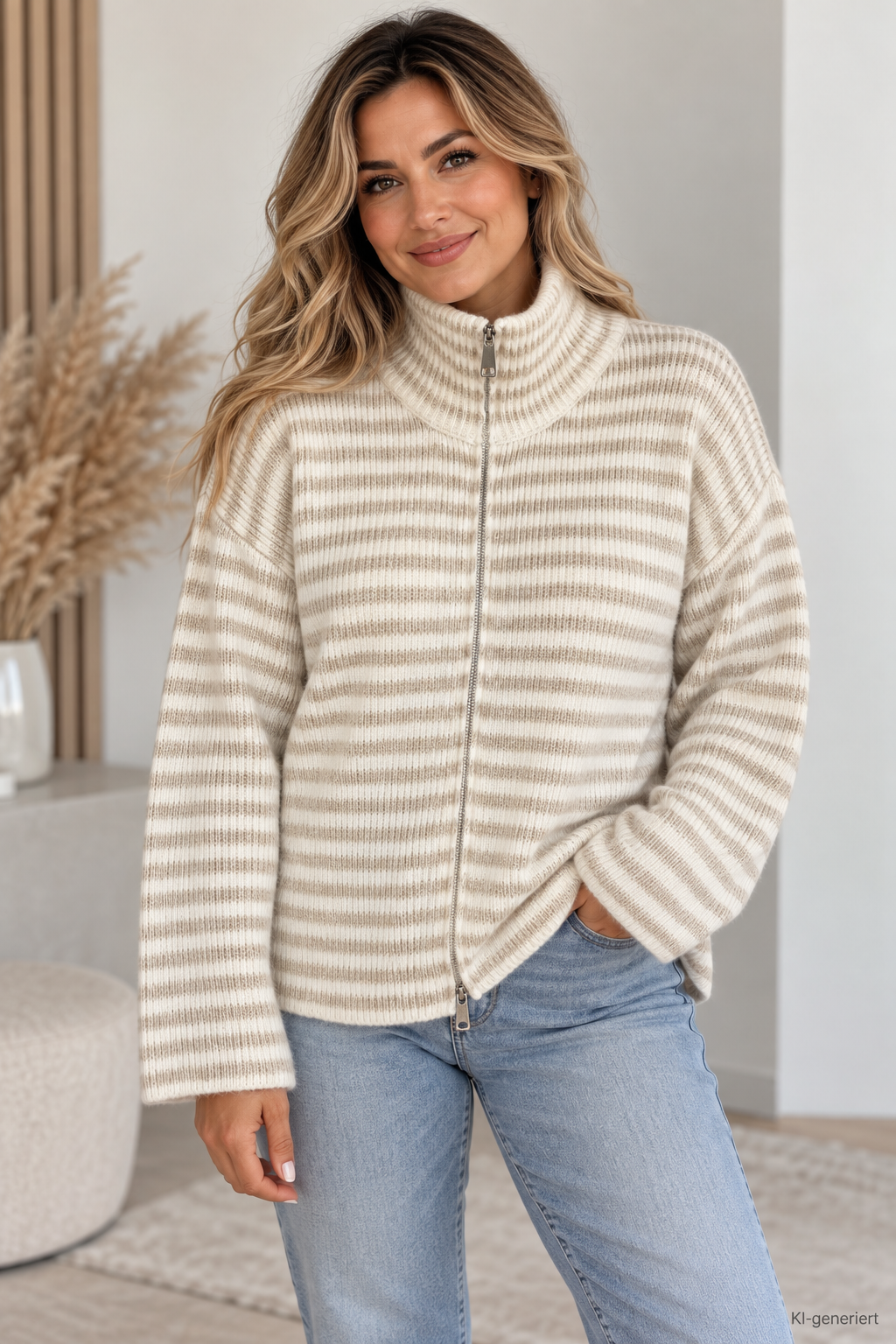 Zipper Jacke Stripe