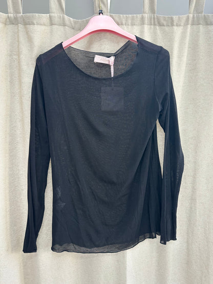 Curvy Mesh Langarmshirt