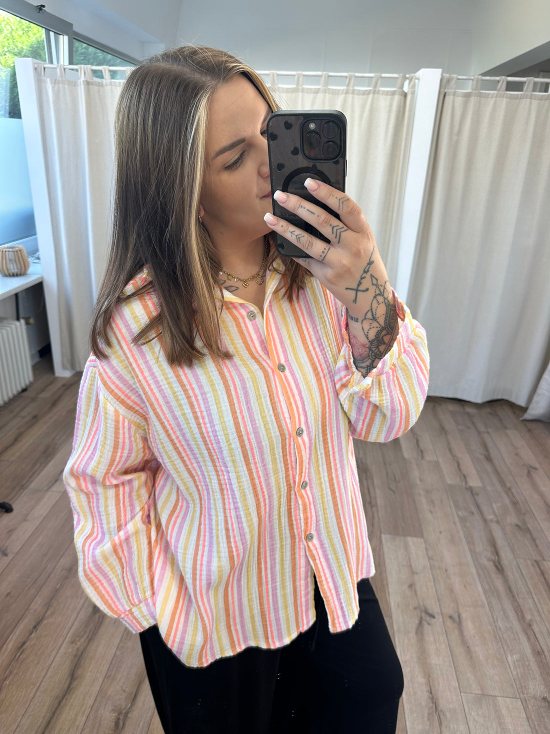 Musselinbluse Pastell