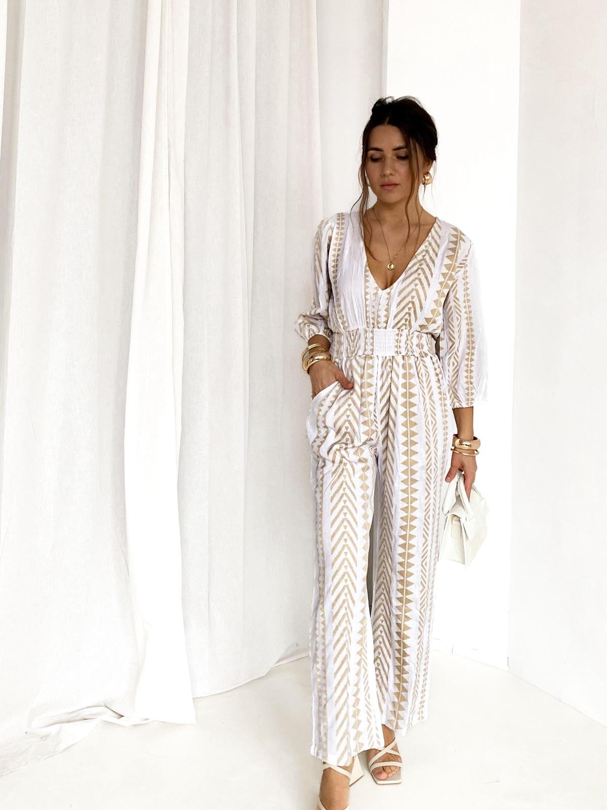 Jumpsuit Boho Beige