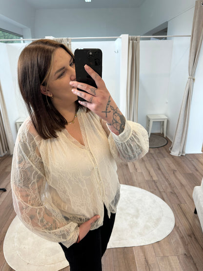 Spitzenmesh Bluse