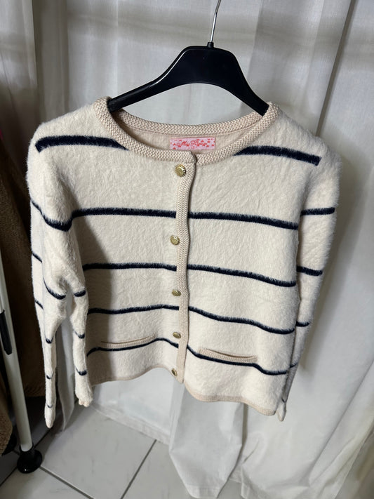 Cardigan Mira Beige/ Marineblau
