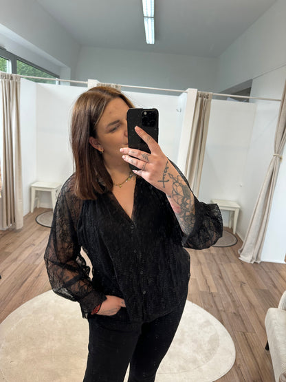 Spitzenmesh Bluse