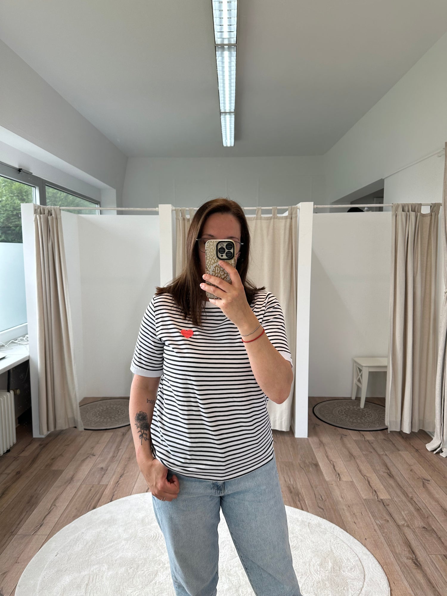 T-Shirt gestreift mit Herz