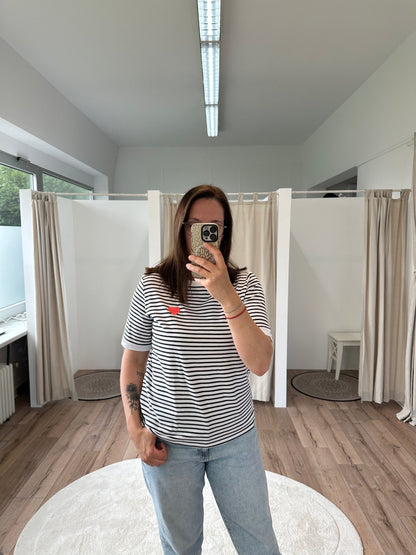 T-Shirt gestreift mit Herz
