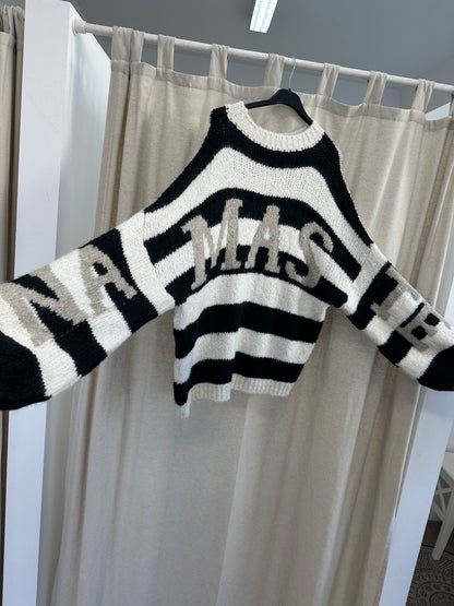 Strickpullover Namaste gestreift