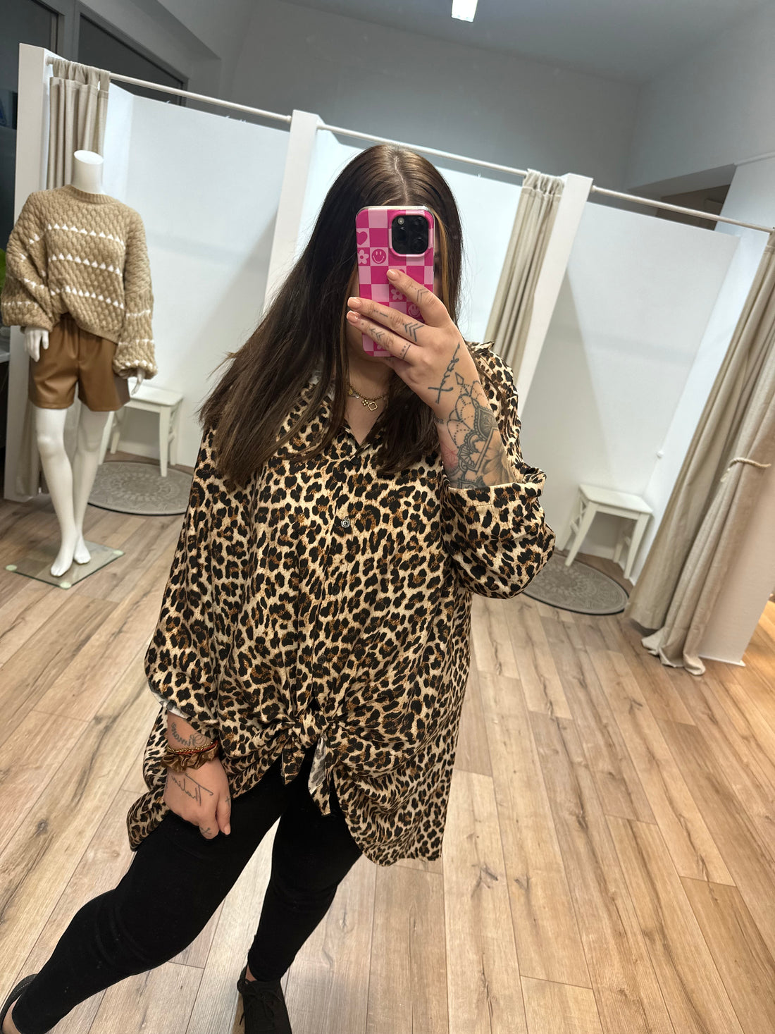 Leoparden Longbluse