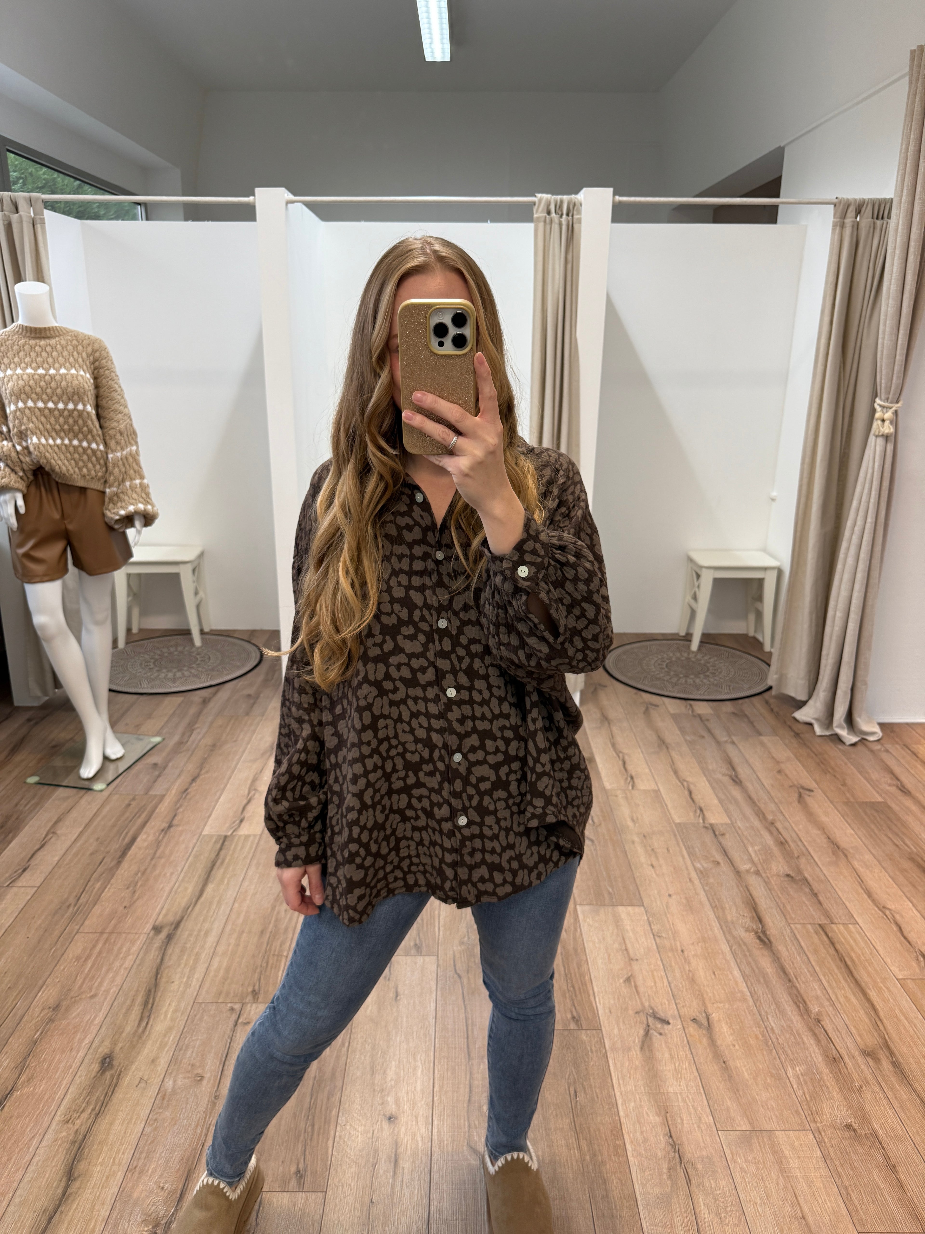 Kurze Musselinbluse Leo