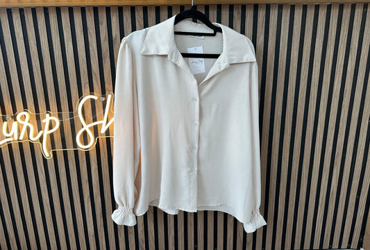 Volantbluse Beige