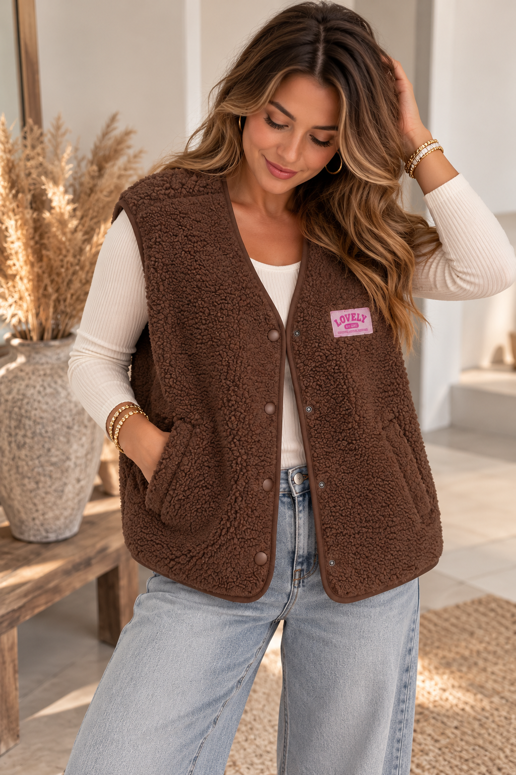 Teddyweste curvy