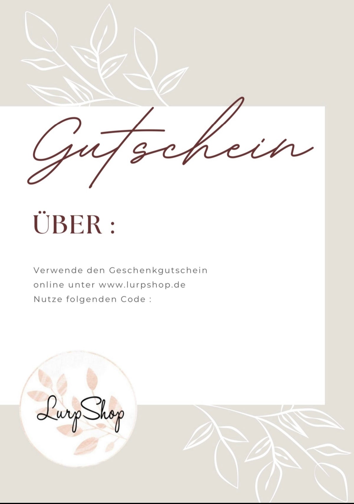Gutschein Lurpshop